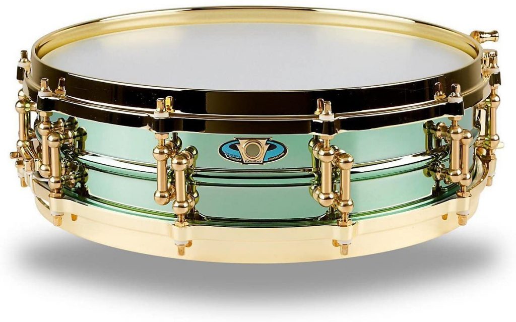 Ludwig Lw0414Cp 4 X 14 Inches Carl Palmer Venus Signature Green Brass Snare Drum