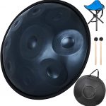 Happybuy Handpan In D Minor 9 Notes 22 Inches Steel Hand Drum