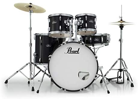 Pearl Roadshow 5 Piece Fusion Drum Set Jet Black