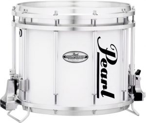 pearl championship maple ffx marching snare drum pure white