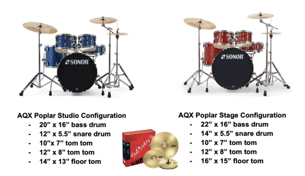 Sonor Aqx Poplar Studio And Stage Configuration