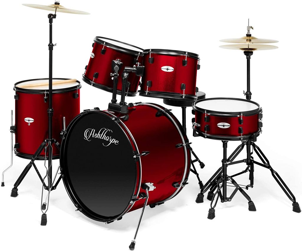 Ashthorpe 5-Piece Complete Full Size Adult Drum Set