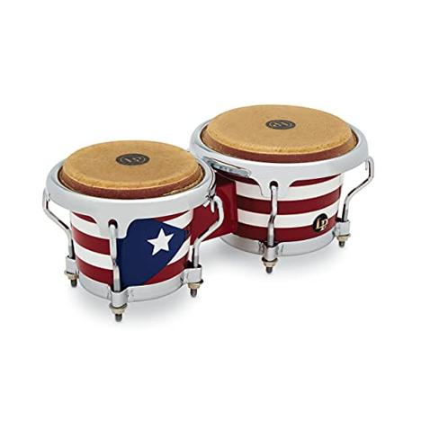 Lpm199-Pr Lpmc Mini Tunable Puerto Rican Flag Wood Bongos