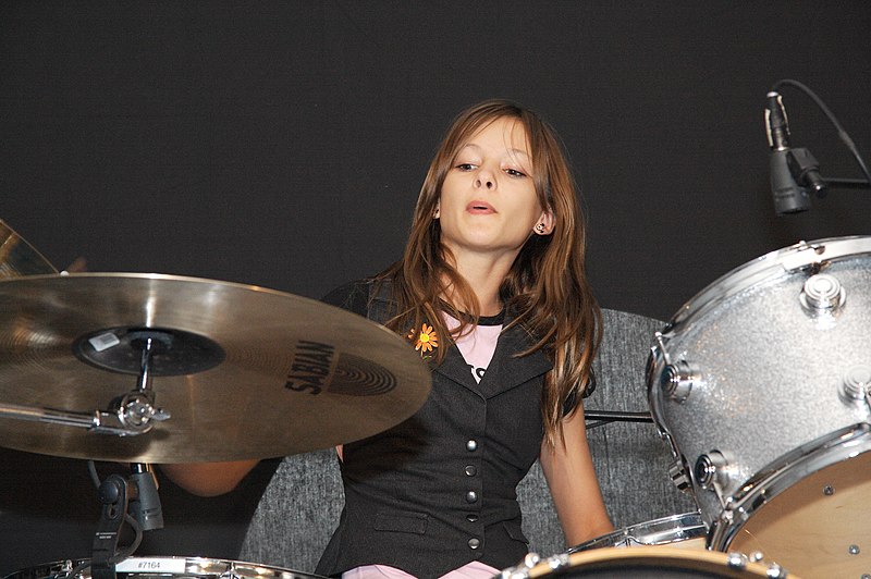 Scarlett Stevens Playing Drum