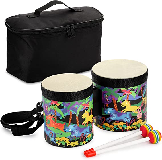 Tosnail 5 And 6 Bongo Drum With Storage Bag And Mallets