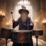 Ai Generated Dumbledore Playing Drums
